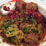 zoodles and meatballs